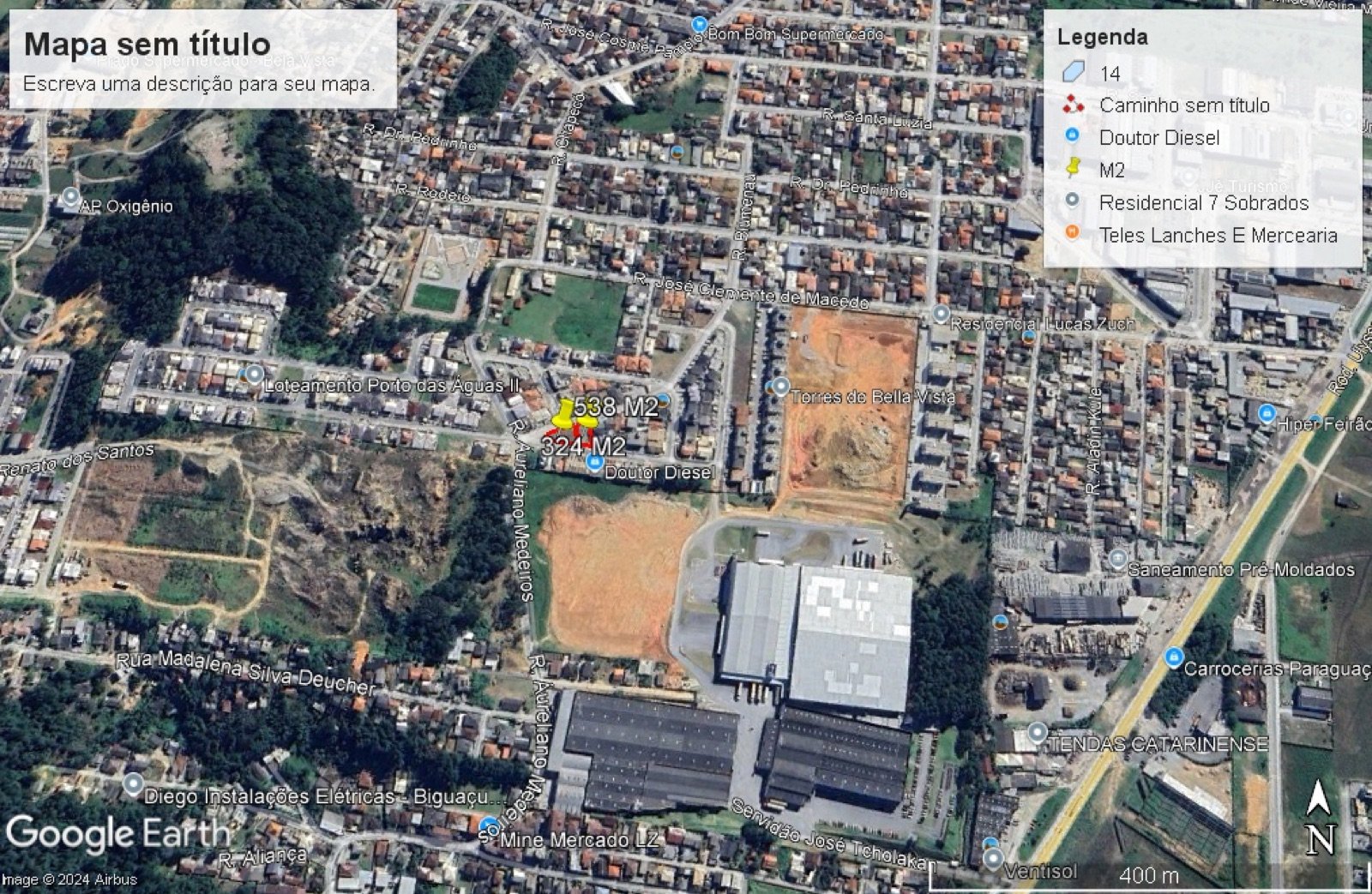 Bela Vista - Terrenos para Incorporação - Localização no Loteamento Porto das Águas - Palhoça